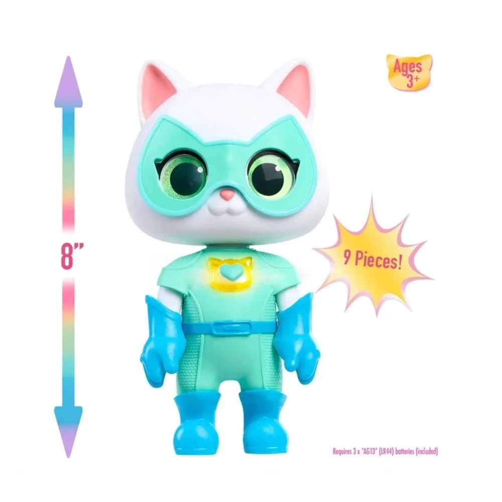 Disney Junior SuperKitties Cat-Tastic Transforming Bitsy 8 inch Light Sound Toy